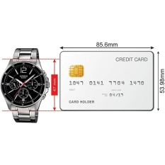 Men's Watch Casio MTP1374D1AVDF Black Silver (Ø 35 mm) (Ø 47 mm)
