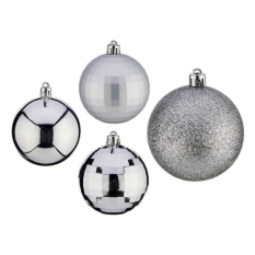 Christmas Baubles Krist+ Silver PVC Ø 7 cm 50 Units