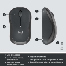 Keyboard and Wireless Mouse Logitech MK295 Black Spanish Qwerty