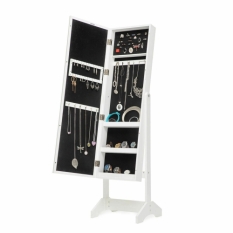 Standing Jewellery Mirror with LED Lights InnovaGoods White Wood Plastic (Refurbished A)
