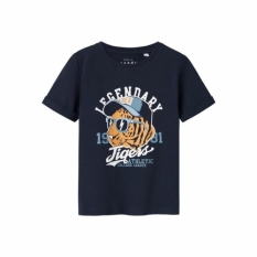 Child's Short Sleeve T-Shirt Name It Nmmvux Blue