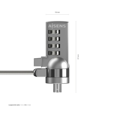 Security Cable Aisens ASLK-D40N01-SL Silver 1,5 m