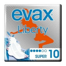 Super Sanitary Pads with Wings Evax Liberty 10 Units