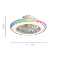 Ceiling Fan with RGB LED Light, Hidden Blades and Remote Control Nexory InnovaGoods