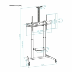 TV stand with wheels TooQ FS20406HM-B 60
