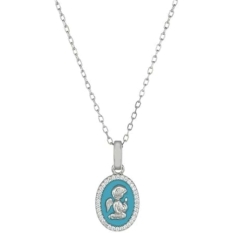 Ladies' Necklace Amen CLANSMBPE Blue Silver
