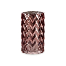 Vase Gift Decor Pink Crystal Ear (of wheat) Engraving 11,3 x 19,5 x 11,3 cm (6 Units)
