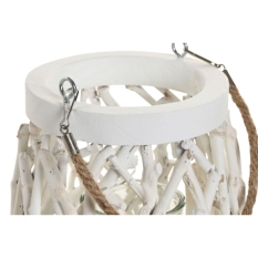 Candleholder Home ESPRIT White Wood Crystal 35 x 35 x 32 cm (2 Units)