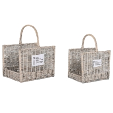 Log Stand Home ESPRIT Natural wicker 47 x 35 x 54 cm (2)