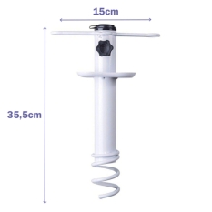 Marbueno Suction Parasol Spike Steel White 35.5x15x6 cm Beach and Garden 10506