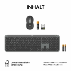 Keyboard and Mouse Logitech 920-012504 Graphite German QWERTZ