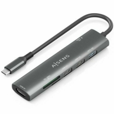 USB Hub Aisens 7 EN 1 Grey 100 W