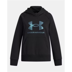 Hooded Sweatshirt for Girls Under Armour Rival Flc Shimmer Hdy Black
