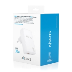 Wall Charger Aisens ASCH-30W2P074-W White 30 W