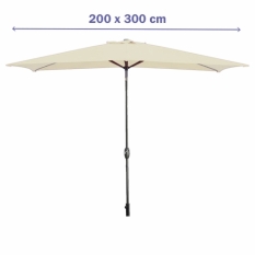 Marbueno Parasol Acero 8 Varillas 200x300 cm Poliéster Beige Jardín, Piscina 10493