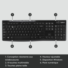 Keyboard and Mouse Logitech 920-003748 Black French AZERTY