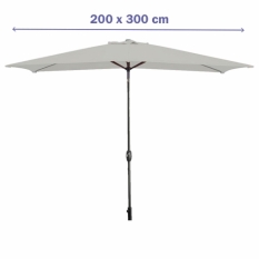 Marbueno Parasol Acero 8 Varillas 200x300 cm Poliéster Blanco Jardín Terraza 10494
