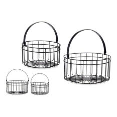 Basket set Gift Decor Black Metal