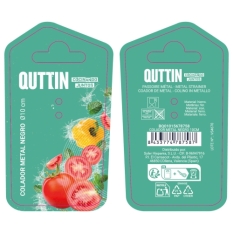 Strainer Quttin Black Metal Ø 10 cm (24 Units)